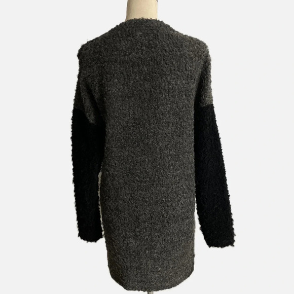Soyaconcept Women’s Longline Sweater Large Zip Up Teddy Bear Gray Black - Picture 3 of 13